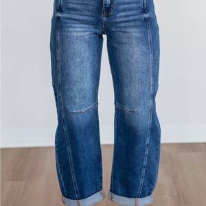 Women's Risen barrel jeans size 5/27